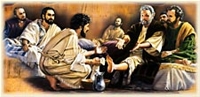 Jesus washing the feet of his disciples